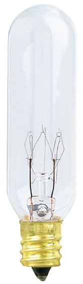 Feit Electric BP15T6-130/CAN Incandescent Bulb, 15 W, T6 Lamp, Candelabra E12 Lamp Base, 2700 K Color Temp